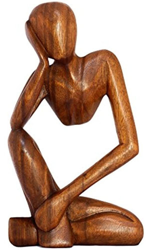 Estatua De Escultura Abstracta De Madera Hecha A Mano De 11.