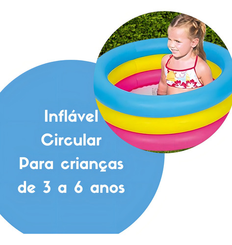 Piscina inflable redonda para niños de 88 litros