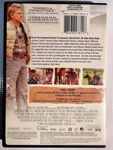 Dvd - An Unfinished Life (una Vida Sin Terminar) (Usado)