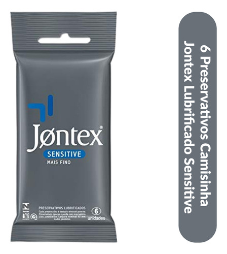 6 Preservativos Camisinha Jontex Lubrificado Sensitive 56mm