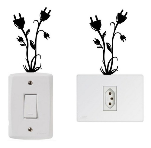 Adesivo Decorativo Espelho Tomada Interruptor Flor Int-06