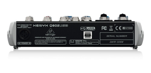 Imagem 5 de 5 de Mesa De Som Behringer Xenyx Q802 Usb Mixer Phantom Power +nf