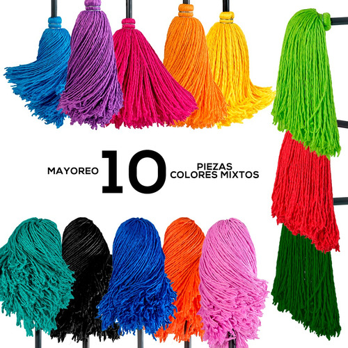 Mayoreo 10 Pz - Trapeador H2no Microfibra De Colores Premium