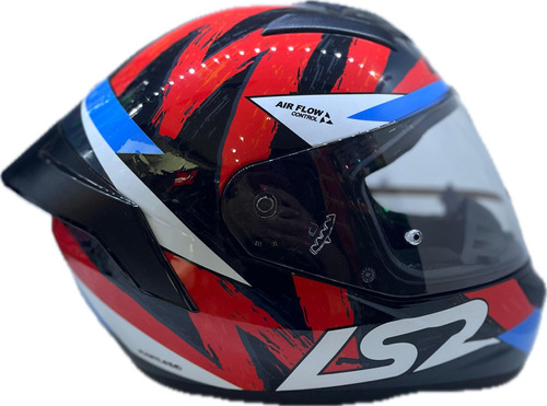 Casco Ls2 Ff352 Rookie Wolves Negro Mate Rojo