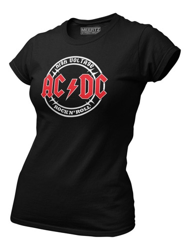 Playera Ac/dc Hard Rock Heavy Metal Rock 'n Roll Mujer Mod02