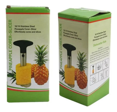 Peladora De Piña De Acero Inoxidable Con Mango Negro X 1 Pza