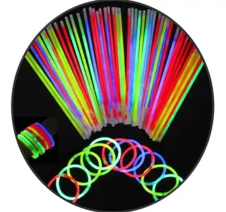 100 Pulseras De Neon Fluorecentes Luminosas Brillantes