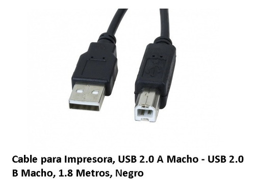 Cable Para Impresora Usb 2.0 A Macho - Usb 2.0 B Macho 1.8m