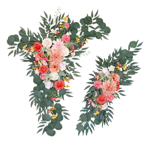 2 Uds Arco De Boda Flores Artificiales Floral Swag Props