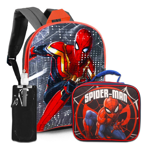 Mochila Y Lonchera Spiderman Para Nios, Paquete Con Mochila