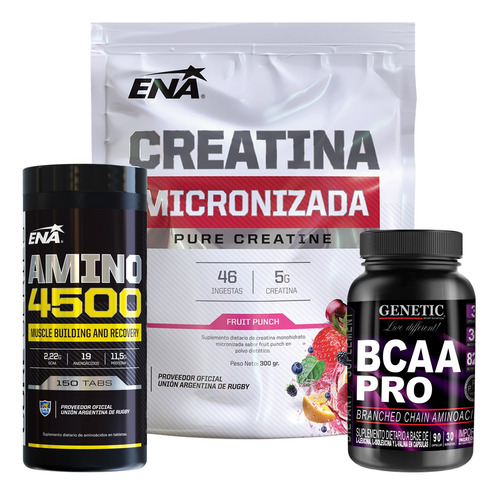 Bcaa Amino 4500 Creatina Ena Crecimiento Muscular Definido