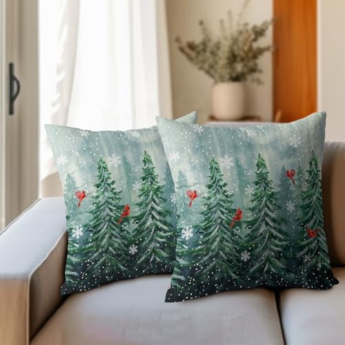Funda De Cojín Decorativa De Árbol De Acuarela 18x18 Pulgada