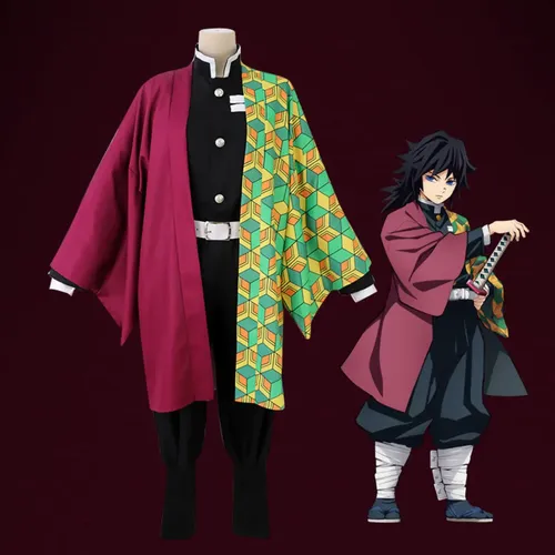 Disfraz Cosplay De Giyū Tomioka – Kimono Con Capa Para Hombre, Ideal Para Halloween Y Carnaval (Talla S)