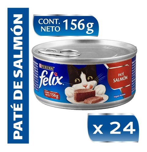 Alimento Gato Felix Pate De Salmon Lata 156g Pack 24un Mp