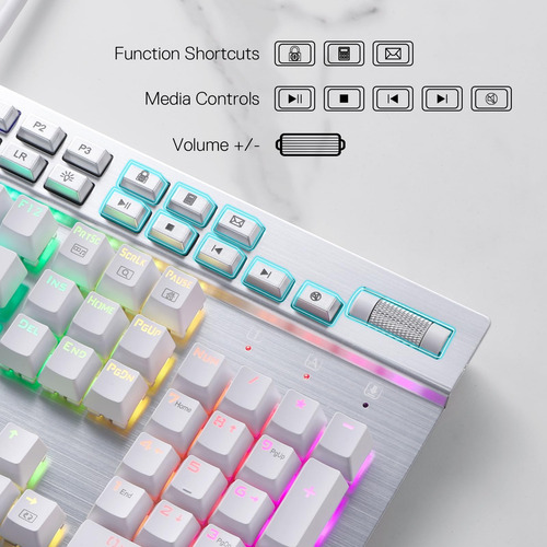 Teclado Para Jogos Redragon K550 Rgb 104 Teclas + 12 Macro G