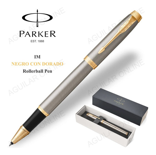 Lapicera Rollerball Parker Im Acero Con Dorado Apta Grabado