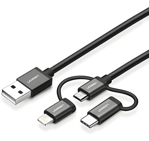 Cable Usb 2.0 A Usb C / Micro Usb / Lightning Ugreen 1.5mts