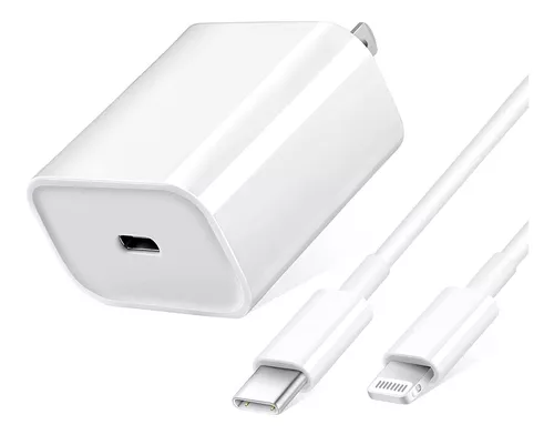  Cargador de iPhone [certificado Apple MFi] Cargador de pared  USB C de carga rápida 20 W PD adaptador con cable Lightning de 6 pies tipo  C a cable Lightning compatible con