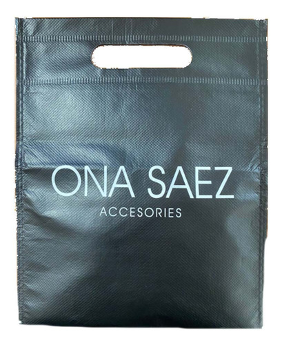Cartera Ona Saez Fiesta Compacta Juvenil Cadena Negro