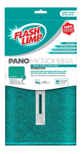 Pano Microfibra para Chão com Furo Flash Limp