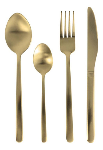 Juego De Cubiertos 16 Piezas Chefmaker Acero Inoxidable Color Dorado