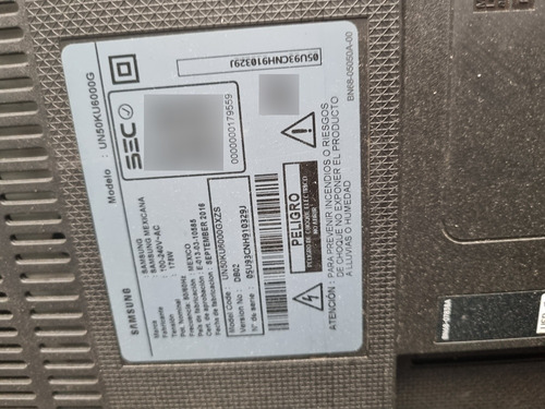 Televisor Samsung Un50ku6000g Ver:db02 Desarme Venta X Pieza (Usado)