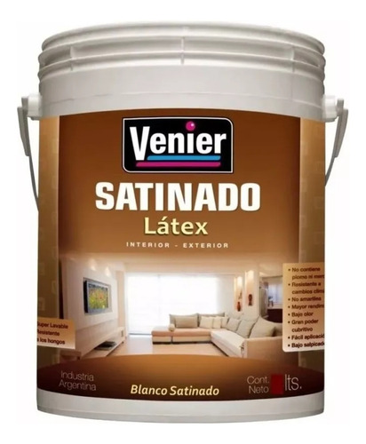 Latex Interior Exterior Satinado Venier 20 Lts -  Gabro -