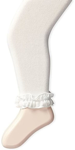 Jefferies Socks Baby Girls' Ruffle Footless Tight, Ivory, 6-