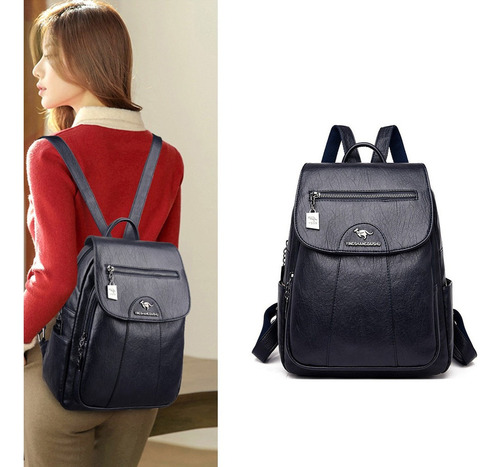 Aehoy Mochila Impermeable De Cuero Suave Para Mujer