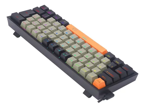 Teclado Redragon K617rgb-OG Fizz Gamer Naranja Gris Negro