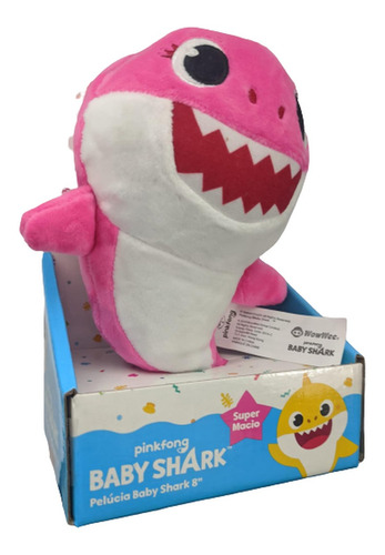 Imagem 2 de 5 de Pelúcia Baby Shark - Rosa Pink 20cm - Bebê Tubarão - Sunny
