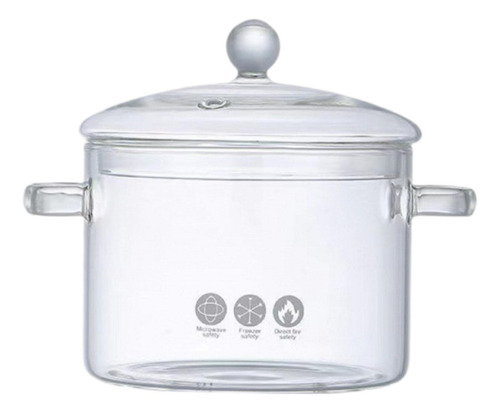 Panela De Vidro Com Tampa Panela De Fogão Claro 1400ml