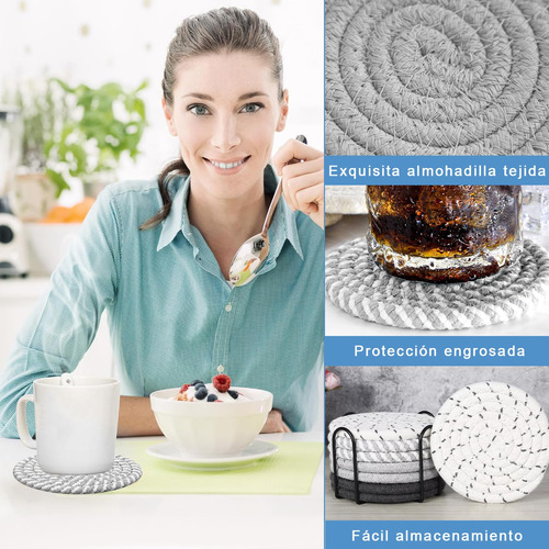 10pcs Portavasos De Bebida De Cuerda De Algodón Trenzada De