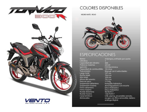Vento Tornado 300cc 2025. Pago Contado Descuento De $2,000