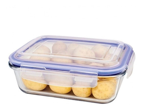 Pote De Vidro 1040 Ml - Azul - Euro Home