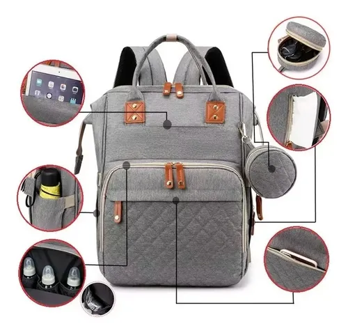 Pañalera Tipo Morral Cambiador Para Bebé