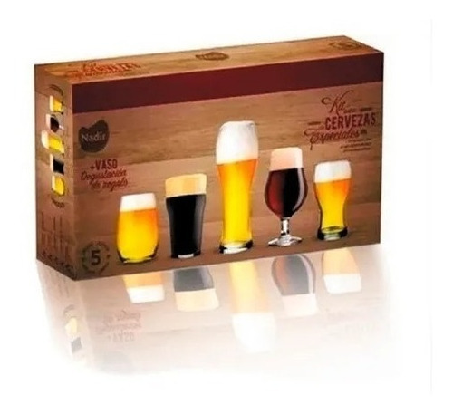 Vasos Cerveza Kit Nadir 6 Piezas Degustacion Caja Regalo Piu