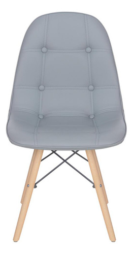 16 Cadeiras Estofada Botão Eames Botonê Capitonê Cores Assento Cinza médio