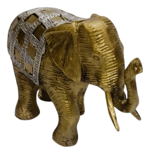 Original Elefante De La Suerte Con Manto - Buenos Regalos Dorado , Cobre Y Plata