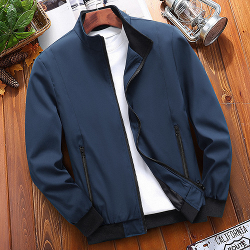Nueva Chamarra Para Hombre, Cuello Alto, Color Liso, Talla G