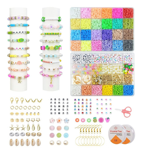 Juego 6500 Cuenta Arcilla Para Hacer Pulsera 24 Color In