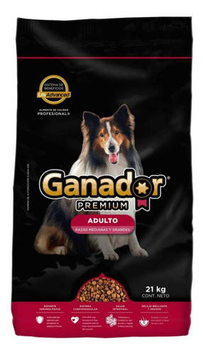 Alimento Para Perro Ganador Premium 21 Kg Adulto Razas M Y G