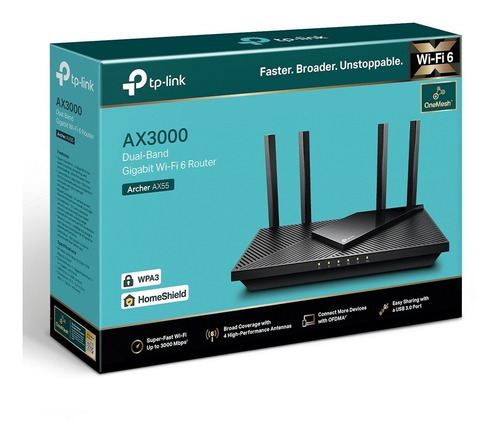 Router TP-Link Archer AX55 V1 negro 220V