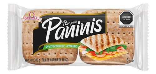 7 Pza Pan Oroweat Para Paninis 300 G