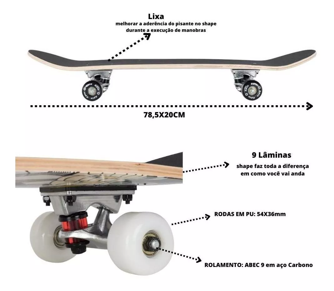 Segunda imagem para pesquisa de shape skate