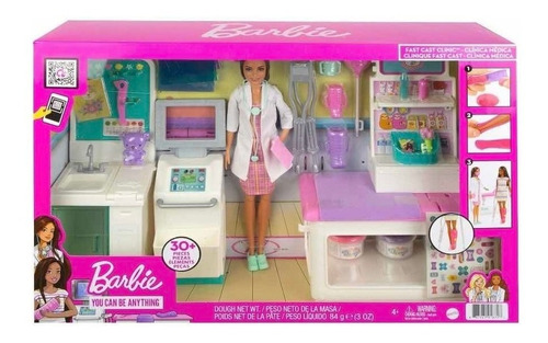 Muñeca Barbie Doctora Incluye Clinica Movil Y 30 Accesorios