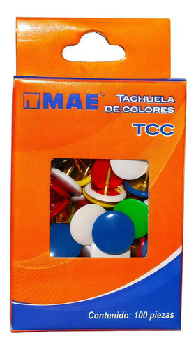 100 Chinchetas Tachuelas Colores Pines Pizarron Corcho Señal