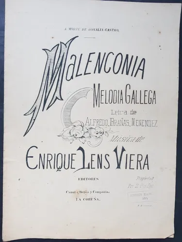 Antiguas Partituras Para Piano. Música Gallega. 51694. (Usado)