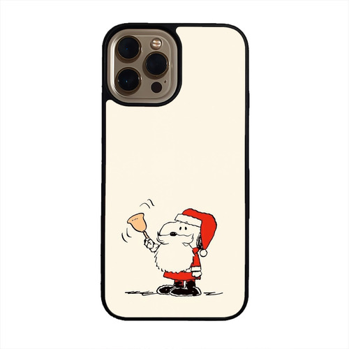 Funda Celular Navidad Navideña Snoopy Fondo Beige Santa Clau