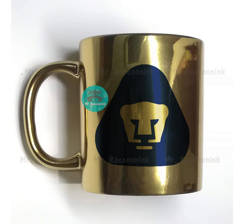 Taza Dorada Pumas Unam Personalizada Con Nombre